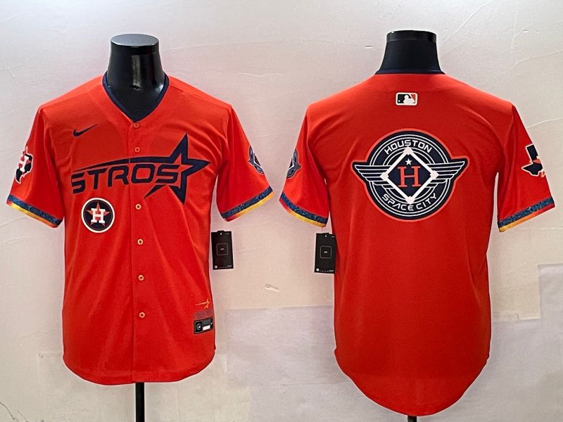 Men Houston Astros Blank Orange Fourth generation Joint Name Nike 2025 MLB Jersey style 18